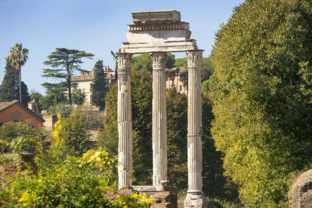 The Roman Forum view, city square in ancient Rome, Italyの写真素材