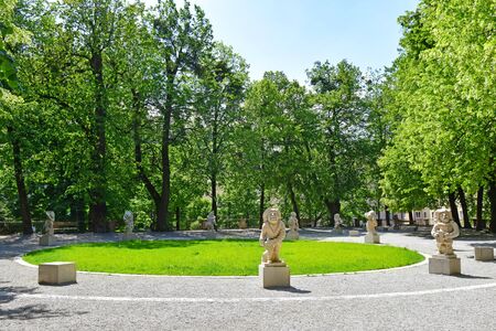 Dwarf Garden in Mirabellgarten or Mirabell garden in Salzburg, Austriaの写真素材