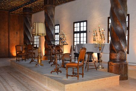 Salzburg, Austria - May 24, 2019 : music room inside the Hohensalzburg fortress, Salzburg, Austriaのeditorial素材