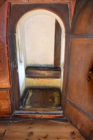 Salzburg, Austria - May 24, 2019 : toilet room inside the Hohensalzburg fortress, Salzburg, Austriaのeditorial素材