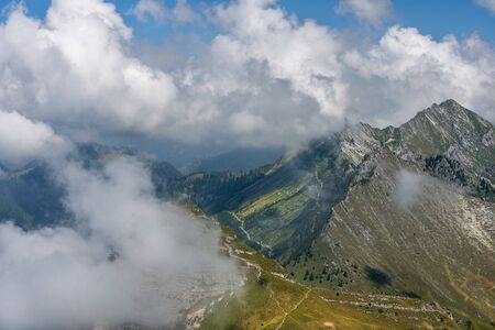 gorgeous summer landscape in the Swiss Alps in the Canton of Valais, Switzerlandの写真素材