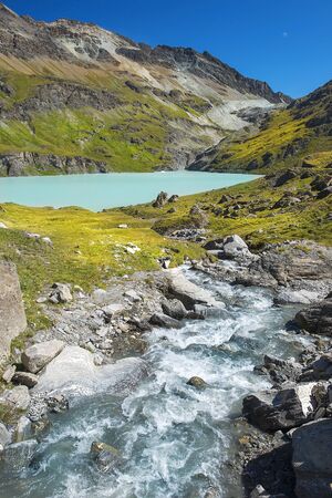 landscape in the Swiss Alpsの写真素材