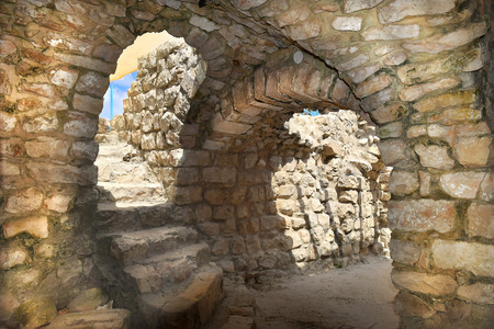 restored traditional jewish residential quarter  of the early middle ages  in the old town of Safed, center of Kabbalah and jewish mysticism in Upper Galilee, Israelのeditorial素材