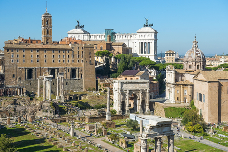 historic cityscapes and world famous sights of magnificent rome, italyのeditorial素材