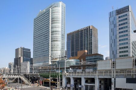 Tokyo, Japan - november 13, 2019: cityscape at the central business district of Tokyo, Japanのeditorial素材