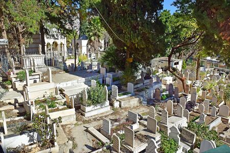 NAZARETH, ISRAEL - DECEMBER 21, 2019: muslim cemetery in the old city of Nazareth, Israelのeditorial素材