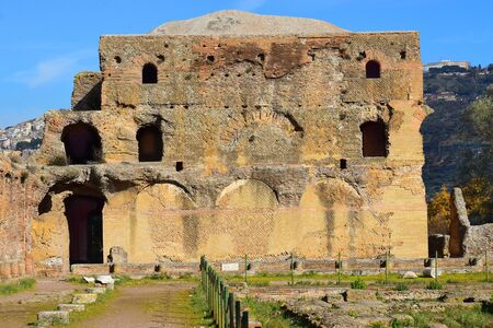 ancient ruins in Villa Adriana (Hadrians Villa) in Tivoli, Italyの写真素材