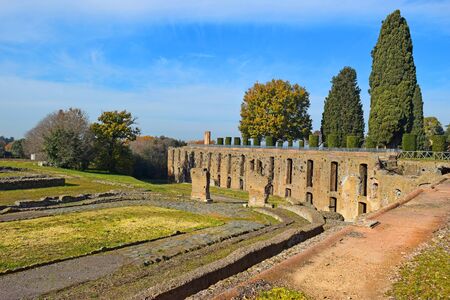 picturesque landscapes in Villa Adriana (Hadrians Villa) in Tivoli, Italyの写真素材