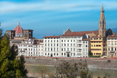 magnificent view of old Florence from the height of the Piazzale Michelangelo, Tuscany, Italyのeditorial素材