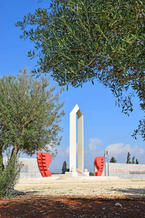 Afula, Israel - February 06, 2021: monument dedicated to the "Kfir" Brigade, youngest and largest infantry brigade of the Israel Defense Forcesのeditorial素材