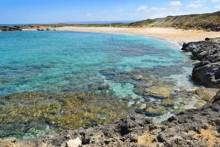 Hof Dor - Beach Nature Reserve, picturesque beach, a coastal strip with more bays and inlets and unusual geological formations in northern Israelの素材 [FY310170898851]