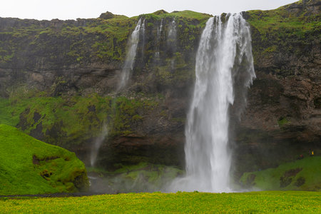 Haifoss is among the tallest waterfalls, Thjorsardalur Valley in Icelandの写真素材