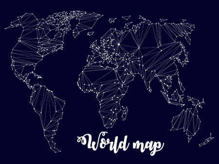 Constellation, world map, atlas, communication, vectorのイラスト素材