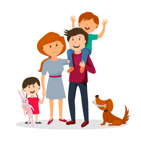 Lovely happy familyのイラスト素材