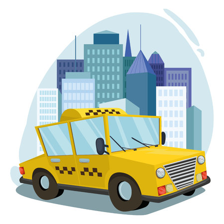 Taxi car isolated vector artのイラスト素材