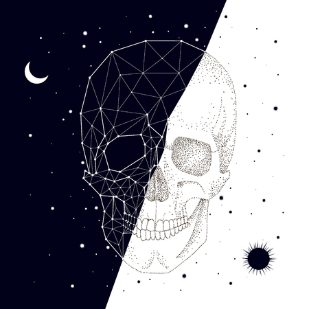 Constellation, skull, contrast, vectorのイラスト素材