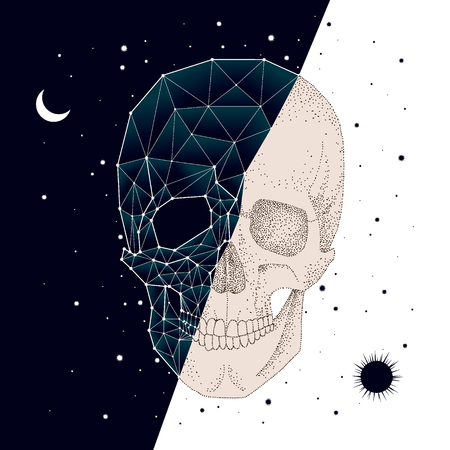 Constellation, skull, contrast, vectorのイラスト素材