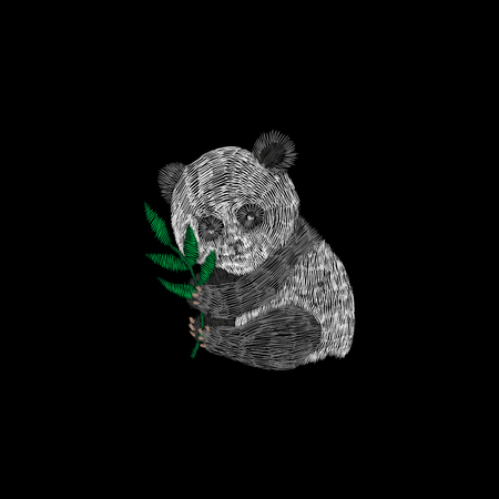 set of flowers. Traditional folk fashion embroidery on the black background. Pansies, roses, dog rose, cactus, plant. vector. Sketch for print on clothesのイラスト素材