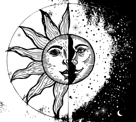 vintage retro vintage style engraving. horoscope, constellation, zodiac, space, star, vector illustrationのイラスト素材