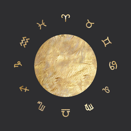 chic golden luxurious retro vintage engraving style. image of the sun and moon phases. culture of...