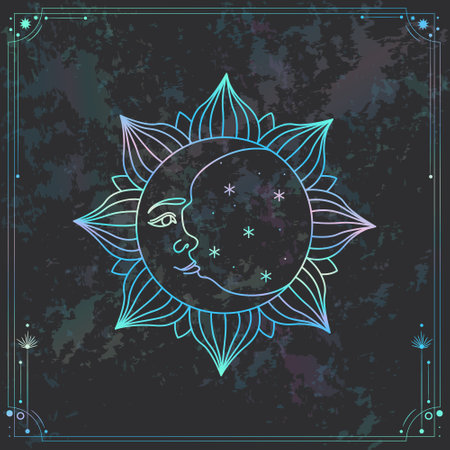 Zodiac sign. Astrological symbol of the sun.のイラスト素材
