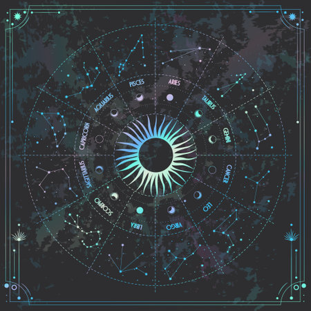 Zodiac sign Virgo. Zodiac constellation. Vector illustration.のイラスト素材