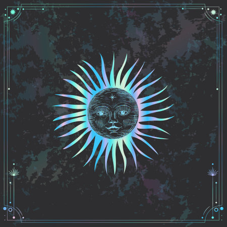 Zodiac sign Taurus on grunge background. Vector illustration.のイラスト素材