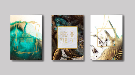 Minimal vector banner templates. Hand drawn watercolor texture background.の写真素材