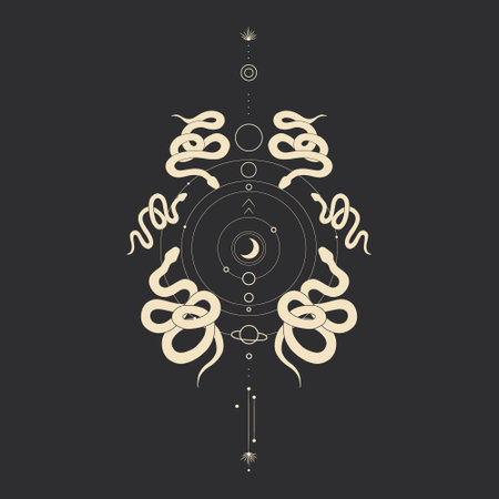 Vector illustration with decorative ornament. Hand drawn decorative element. Can be used for wallpaper, pattern fills, web page background, surface textures.のイラスト素材