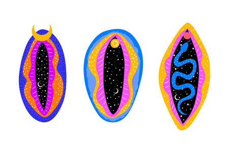 Set of vector abstract fish on a white background. Vector illustration.のイラスト素材