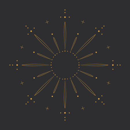 Sun icon. Star sign isolated on black background. Vector illustration.