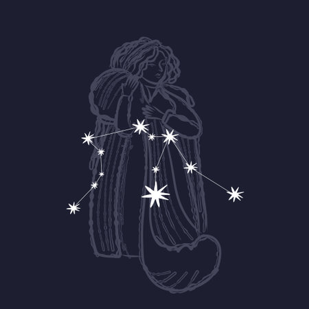 Zodiac sign Sagittarius. Zodiac constellation. Vector illustration.のイラスト素材