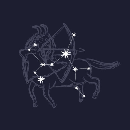 Zodiac sign Capricorn. Zodiac constellation. Vector illustrationのイラスト素材