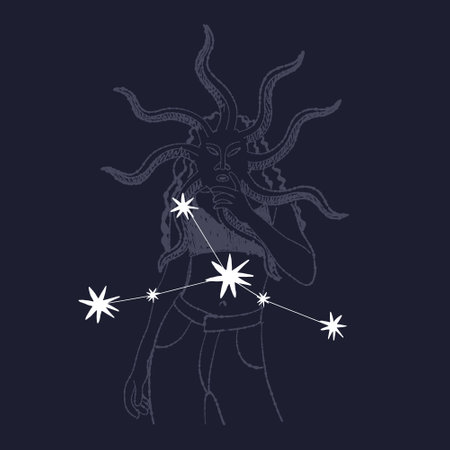 Zodiac sign Taurus. Zodiac constellation. Vector illustration.のイラスト素材