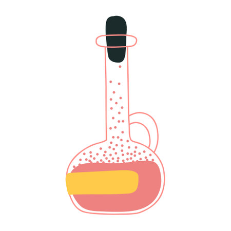 Bottle with potion isolated flat icon on white background. Vector illustrationのイラスト素材