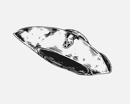 Pirate hat sketch hand drawn vector illustration.のイラスト素材