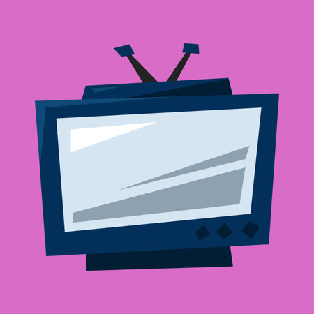 Old analog television. Colored cartoon vector illustration.