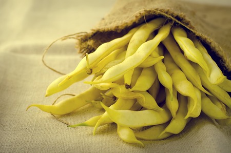 Fresh organic yellow kidney beans. Selective focusの写真素材