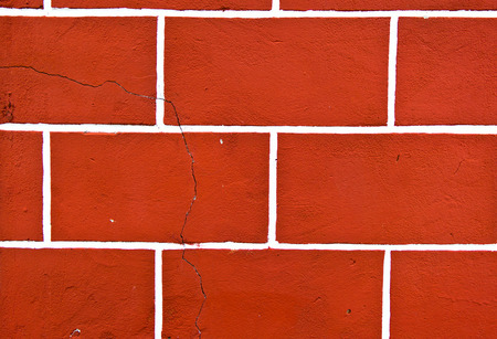 Old brick wall texture background, red colorの写真素材