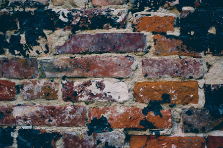 Old brick wall texture background, colorful and crackedの写真素材