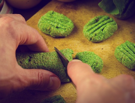 Gnocchi with spinach, basil and lemon. Italian cuisineの写真素材