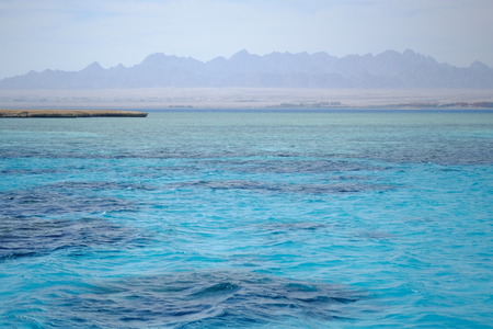 Shining blue sea water ripple background, natural viewの写真素材