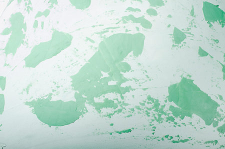 Old Damaged Cracked Paint Wall, Grunge Background, green pastel color