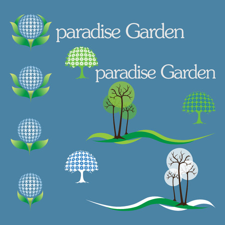 Garden of Eden.Tree.Nature and vegetation.のイラスト素材