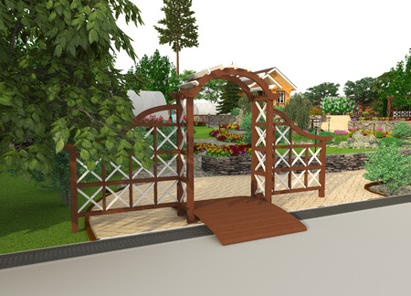 Landscape architecture and design in your gardenの写真素材