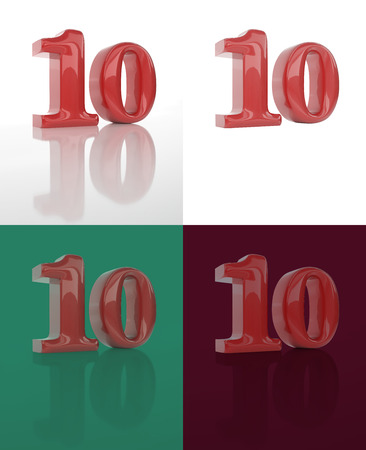 The three-dimensional image of numerals on a background of 10の写真素材