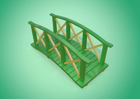 Futuristic bridge. Garden design. 3D rendering. Landscaping.の写真素材
