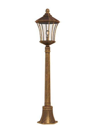 Bronze street lamp on a white background. 3d rendering.の写真素材