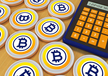 Bitcoin Gold. BTG is a cryptocurrency based on the Bitcoin blockchain. 3d rendering.の写真素材
