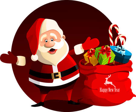 Santa Claus New Year Vector illustrationのイラスト素材